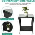 thumbnail image 5 of BOBOKY Outdoor Wicker Side Table Patio Side Tables for Outside, Tempered Glass Top Wicker Table with Storage End Table for Balcony Porch Deck, 17.8"D x 20"W x 17.8"H,Black, 5 of 8