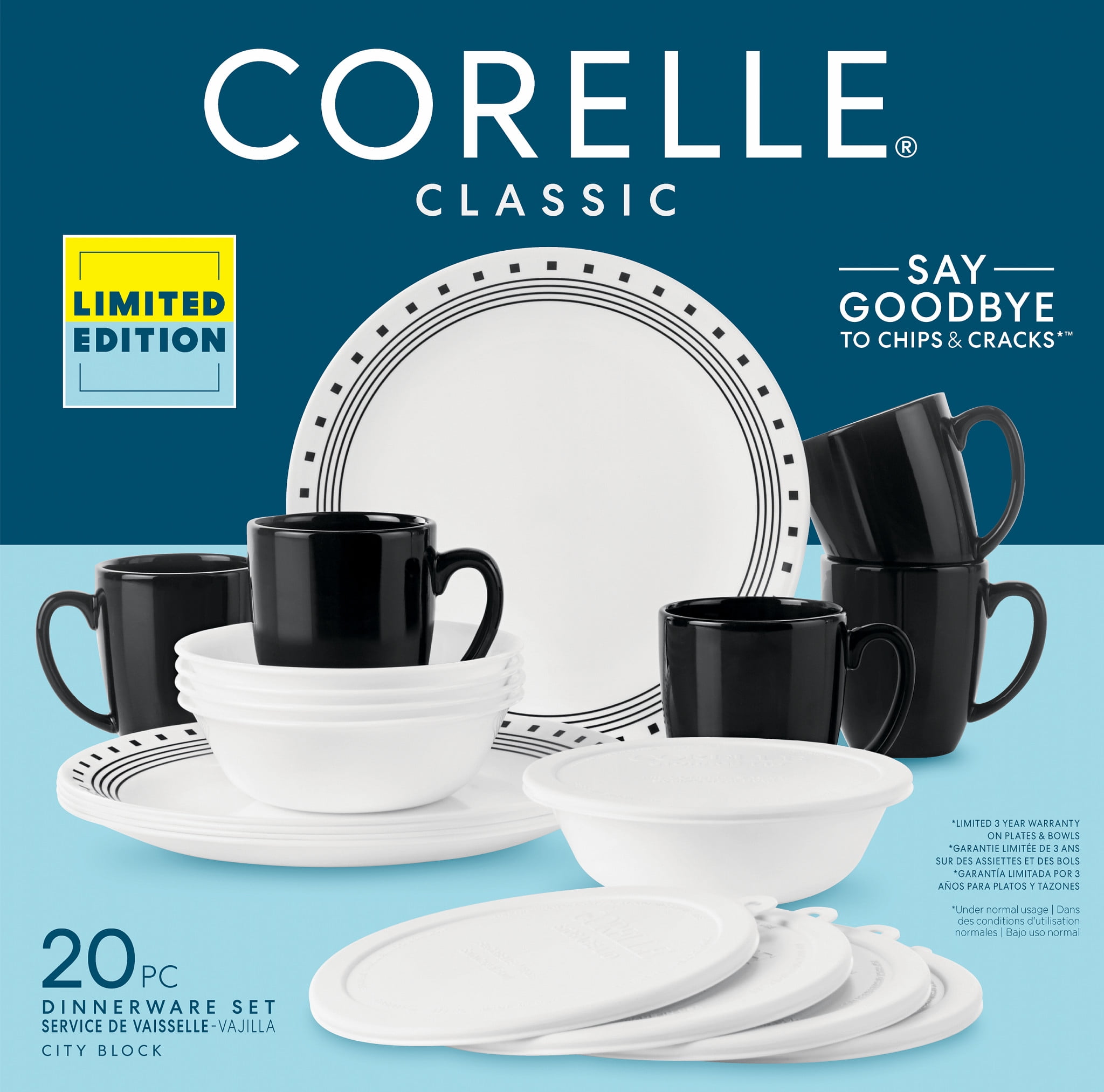 Corelle Livingware City Block 16 Piece Dinnerware Set Corelle