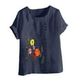 thumbnail image 3 of Birdeem T-Shirt Ample Décontracté d'Été pour Femme à Col Rond, Manches Courtes, à Imprimé Floral, 3 of 12