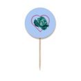 thumbnail image 1 of August Pure Green Valentines Day Toothpick Flags Round Labels Party Decoration, 1 of 3