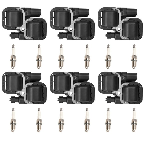 6 Ignition Coils and 12 Spark Plugs Compatible with 2002-2004 Mercedes-Benz SLK320 SLK32 AMG V6 Replacement for UF359