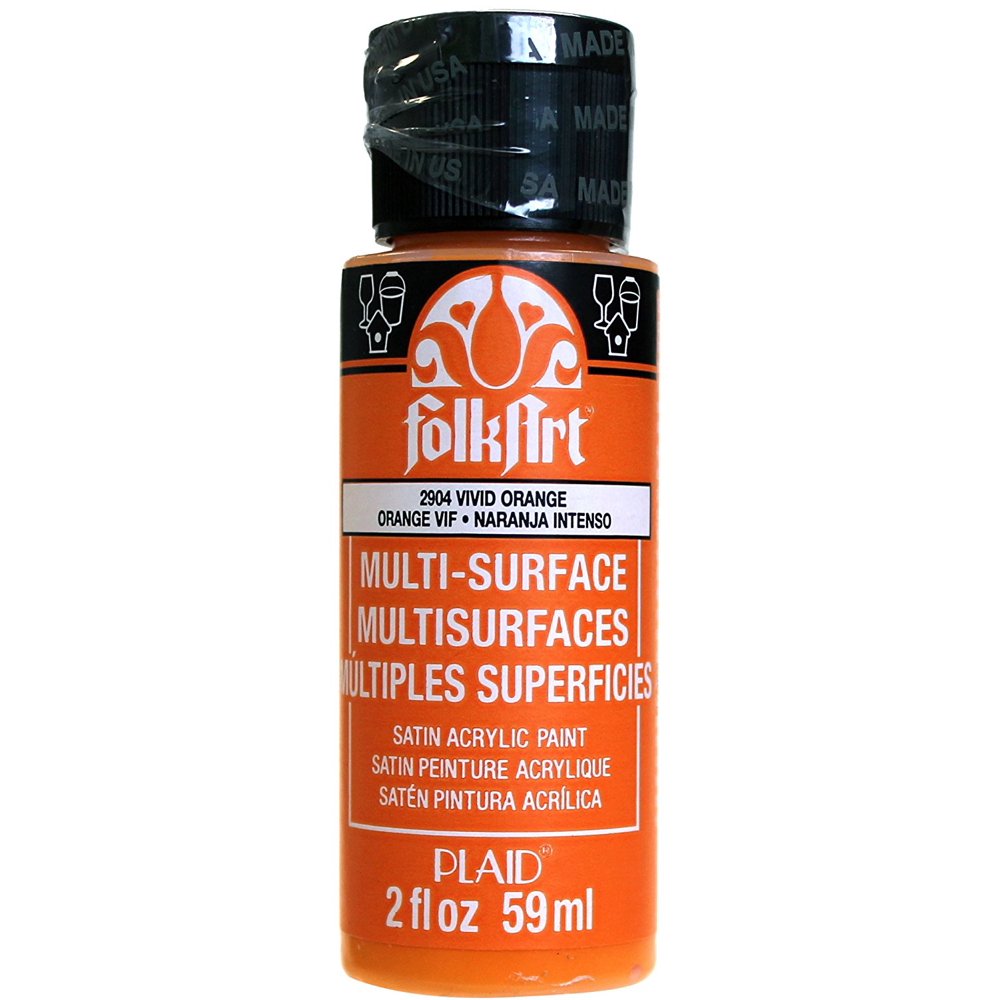 FolkArt MultiSurface Vivid Orange Acrylic Paint, 2 Fl. Oz. Walmart
