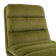 thumbnail image 5 of Modern Home Office Chair, Desk Chair with Silver Base Feet, Velvet Fabric Leisure Adjustable Office Chair with Wheels, Armless Leisure Swivel Computer Chair, for Living Room, Bed Room, Dorm, Green, 5 of 7