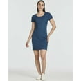 thumbnail image 2 of 3 Pack: Women's Mini Short Sleeve Ribbed Scoop Neck Casual T-Shirt Bodycon Dress, 2 of 6
