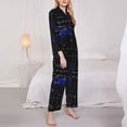 thumbnail image 3 of Saiise Mathematica Science Print Women Soft Pajama Sets,Long Sleeve Sleepwear Button Up 2-Piece Pjs Lounge Sets-Large, 3 of 7