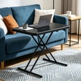 thumbnail image 3 of 30 Inch Folding Table TV Tray, Portable Adjustable Height, X-shaped Frame Portable Work Table, Utility Foldable Desk for Small Spaces, Laptop & Couch, Camping, Black, 3 of 9