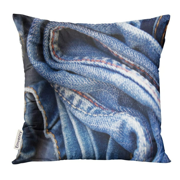 STOAG Blue Closeup Denim Jeans Color Composition Throw Pillowcase