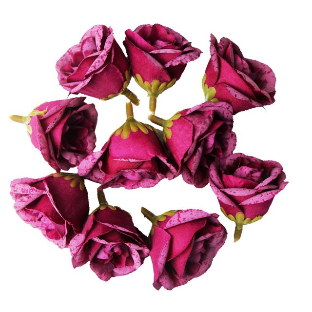 10 Piezas De Cabeza De Flor De Rosa De Seda Artificial Para Guirnaldas De Bricolaje Decoración De Boda 4,5 Cm / 1,78 Pulgadas Rojo púrpura Macarena Cabeza de flor