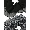 thumbnail image 3 of No Boundaries 2 Pack Printed & Ruffle Hair Ties, Black/White, 3 of 3