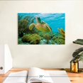 thumbnail image 3 of Elephant Stock Turtle In Bonaire Reef Wall Art - Horizontal Canvas Wall Art - Dining Room Wall Decor - Animal Canvas - Yellow And Green Decor - 12" x 8", 3 of 8