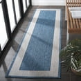 thumbnail image 3 of SAFAVIEH Beach House Wasif Bordered Indoor/Outdoor Runner Rug, Blue/Ivory, 2'2" x 8', 3 of 16