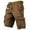 Coffee, variant on MuXiKeJi Clothes Mens Cargo Shorts 7 Inch Inseam Elastic Waist Stretch Work Shorts Relaxed Fit Hiking Chino Short Multi Pockets