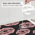 thumbnail image 5 of XMXT Microfiber Drying Mat for Kitchen Counter, Pink Cartoon Lipstick Absorbent Dish Drying Mats for Sink Dishes Rack Pad, 16 x 18 inches, 5 of 9