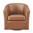 thumbnail image 3 of NPD Furniture Ernest Faux Leather Swivel Accent Arm Chair in Vintage Cider, 3 of 12