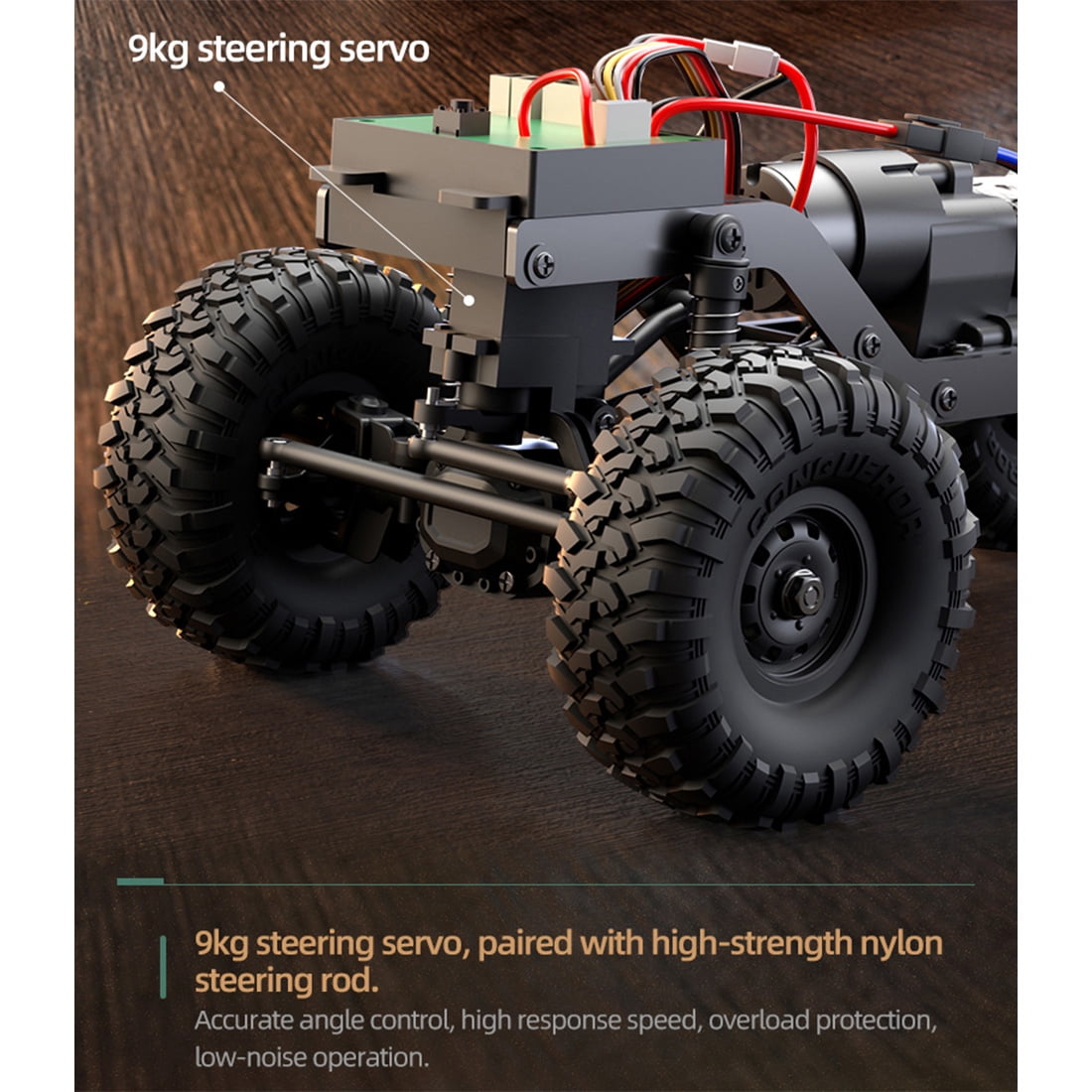All-Terrain RC Rock Crawler Car, 1/16 Scale 2.4G Full-Proportional 4WD RC Climbing Car with LED Lights, Long Playtime, Collectible Gift for Adults (RTR Version)