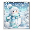 thumbnail image 2 of WEEEANT 5D DIY Diamond Painting Kit, Blue Winter Snowman Scene, Sparkling Holiday Canvas Wall Art Decor, 12x12 in Unframed Gem Painting Home Craft Set, 2 of 4