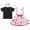 Black + Hot Pink, variant on IBTOM CASTLE Toddler Baby Girls Mouse Birthday Outfit Short Sleeve Pullover T-shirt Suspender Skirt with Headband Cake Smash Casual Outfits 2-3 Years Pink
