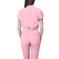 thumbnail image 3 of Scrubs Sets for Women 2 Pieces Yoga Medical Stretch Wide Leg Jogger Fitted Scrubs for Women Set Pink XL, 3 of 3