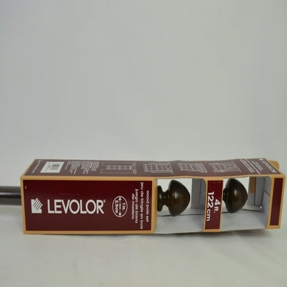 Levolor Curtain Rod ST WD 1IN Button 4 Expresso