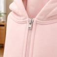 thumbnail image 3 of Abcomgle Zip Up Hoodies for Girls Kids Fleece Full-Zip School Jacket for Girls Cute Solid Teen Girls Sweatshirt Casual Fall Hooded Hoodies for Girls with Pockets, 3 of 5