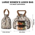 thumbnail image 5 of Paw Prints and Bones Drawstring Lunch Bag Women - Drawstring Lunch Bag Insulated for Work Office - Stain-Resistant Large Lunchbags for Women with Multi-Pockets, 5 of 6