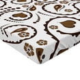 thumbnail image 2 of Ambesonne Romantic Fitted Sheet, Love Heart Swirls Dots, Queen Size, Dark Brown and White, 2 of 3