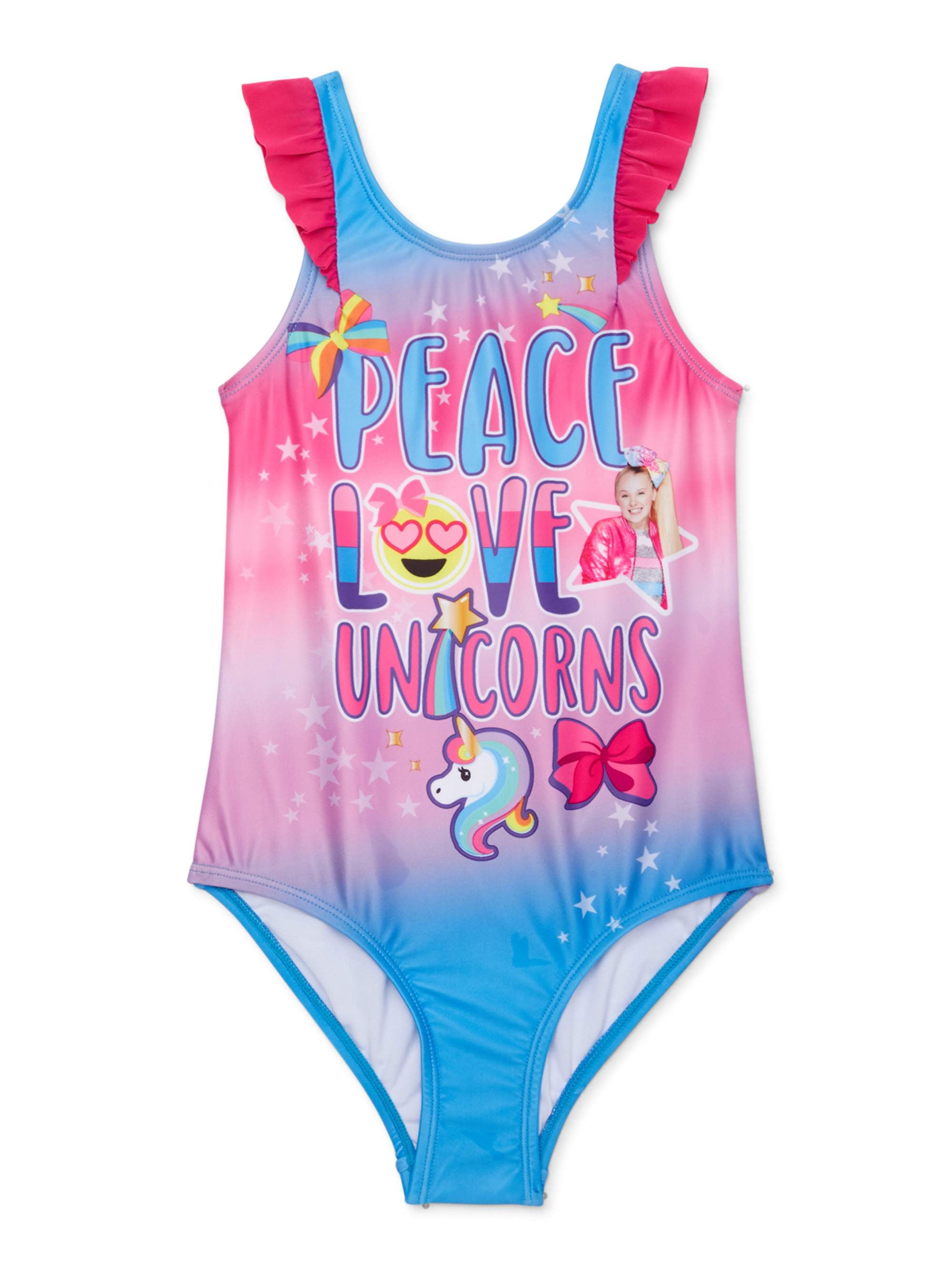 Pink 7-8 Nick jr Product JoJo Siwa Girls Swimsuit One Piece Bathing Suit UPF 50+ 