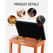 Donner Piano Bench with Storage, Solid Wood Keyboard Bench Piano Bookcase Stool Chair Seat with High-Density Suede Cushion