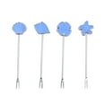 thumbnail image 4 of Raindrops Blue Stainless Steel Fruit Forks for Party Perfect for Appetizers and Desserts 4 Pieces, 4 of 8