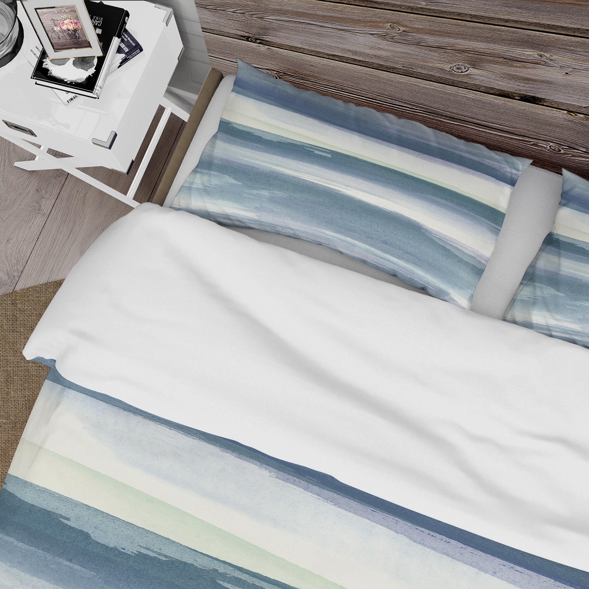 Designart 'Mint Indigo Dawn III' Cottage Duvet Cover Set