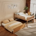 thumbnail image 6 of Full XL over Queen Bunk Bed with Integrated Shelving, Color-Changing Lights & Pegboard for Bedroom,Brown, 6 of 26