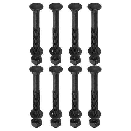 

M10 x 95mm Carriage Bolt Kit 12 Set Carriage Bolts Screws Set Includes Washers and Nuts - Carbon Steel Black Oxide