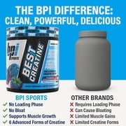 BPI Sports Best Creatine - Creatine Monohydrate, Himalayan Salt - Strength, Pump, Endurance, Muscle Growth, Muscle Definition - No Bloat - Icy Blue Raz - 50 servings - 10.58 Ounce