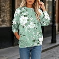 thumbnail image 2 of Vynhevius Women's Crew Neck Sweatshirt Floral Loose Fit Casual Long Sleeve Pullover Tops, 2 of 6