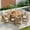 Light Teak, variant on Harper & Bright Designs Outdoor Dining Set with Chairs for 6, Round Dining Table with Umbrella Hole, Patio Wooden Patio Furniture Set with Removable Cushions for Garden, Backyard and Pools, Mocha