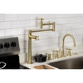 thumbnail image 3 of Kingston Brass KS8707DX Concord Deck Mount Pot Filler Faucet, Brushed Brass, 3 of 8