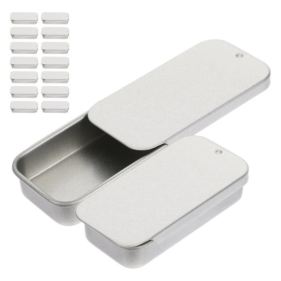 Pawsdot Portable Silver Tinplate Boxes, Small Metal Storage, Easy Open and Close