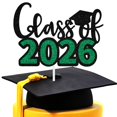 thumbnail image 1 of Decoración para tartas Tivurcia Class of 2026 Congrats Grad, negro/verde, 1 of 7