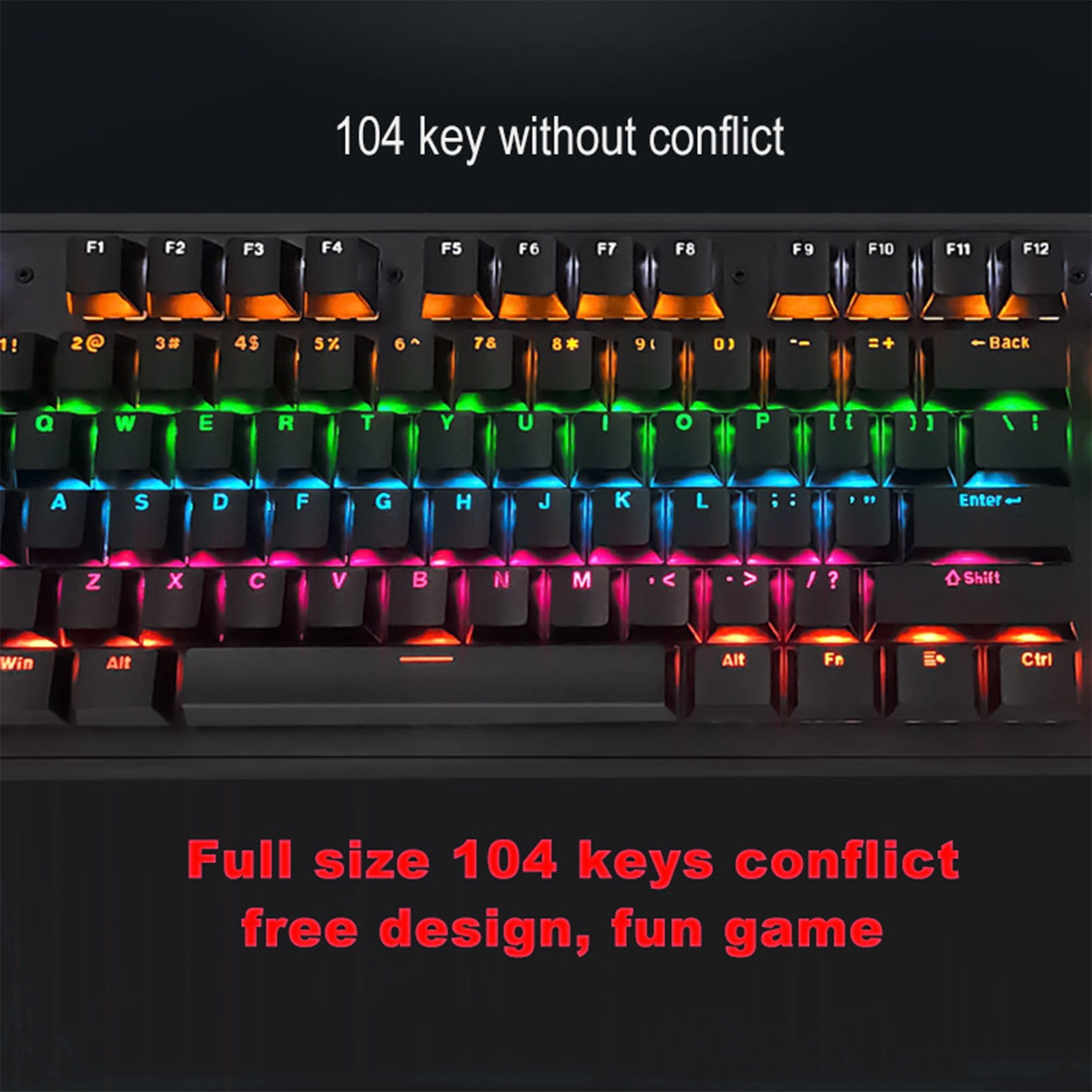 Dioche 104 Keys Mechanical Keyboard, Wired Real Mechanical Backlit Keyboard For PC Laptop For Game and Office