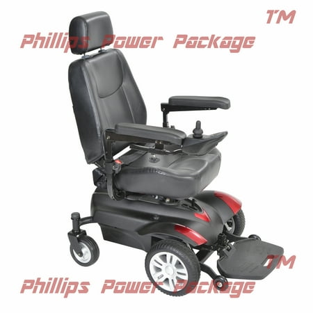 Drive - Titan Transportable Power Chair, Full Back Captain's Seat, 22" x 20" - PHILLIPS POWER PACKAGE TM - $500 VALUE