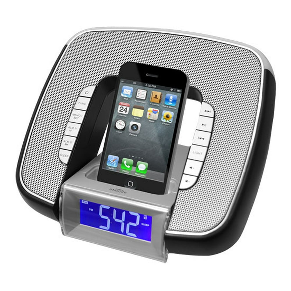 iPod & iPhone Docking/Aux input Clock Radio W/ FM Reciever & Dual Alarm