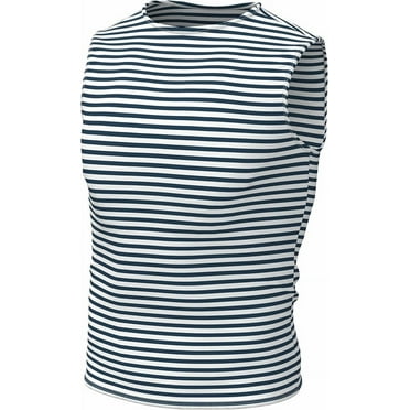 Genuine Russian Dark Blue Striped Paratrooper Tank Top Sleeveless Shirt (3XL - 48 inch)