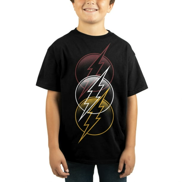 The Flash Triple Logo Kids Black T shirt Walmart