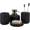 thumbnail image 1 of Ensemble d'Accessoires de Salle de Bain 4 Pcs Noir, 1 of 7