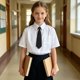 thumbnail image 5 of Odeerbi Camisa de Vestido de Algodón Para Niños Con Corbata A Rayas Camisas de Uniforme Escolar de Manga Corta Con Bolsillo, 5 of 9