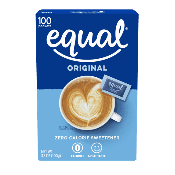 EQUAL 0 Calorie Sweetener, Aspartame and Acesulfame-K Sweetener Packets, Zero Calorie Sugar Alternative, Erythritol Free, 100 count (Pack of 1)
