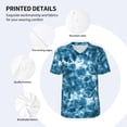 thumbnail image 3 of Uemuo Blue Tie Dye Print Mens Polo Shirts Baseball T-shirt Performance Short Sleeve Golf Shirt Moisture Wicking Athletic Casual Collared T-Shirt-3X-Large, 3 of 7
