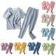 thumbnail image 4 of Odeerbi 4-16 Años Niño Niña Pijama Suave de Manga Larga Johns Conjunto de Ropa Interior Térmica Para Dormir Conjunto de Pijama, 4 of 4