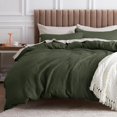 thumbnail image 1 of Housse de Couette Grand - 100 % Coton Tissage Gaufré Vert Olive Housse de Couette Grand, 1 of 8