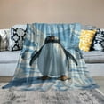 thumbnail image 5 of FCXZI Warm Cozy Decorative Flannel Blanket Penguins Snow Mountains 60*80in, 5 of 7